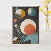Carte Mid Century Space Age Art Galaxy Waves (Fleur jaune)