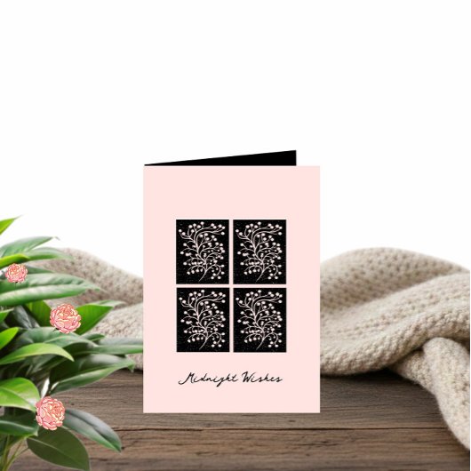 Carte Midnight Garden Line Soft Pink Birthday