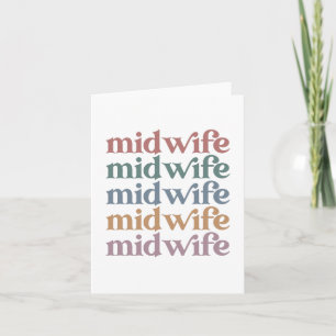 Carte Midwoman Retro Vintage Midwifery Cadeau