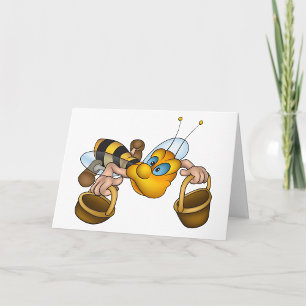 Carte Miel abeille avec paniers Amusants Animation Bee