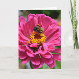 Carte Miel abeille élégante rose florale fleur chrysanth