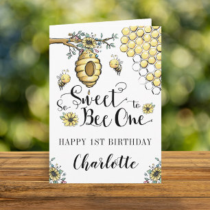 Carte Miel de ruche florale So Sweet Bee 1er anniversair