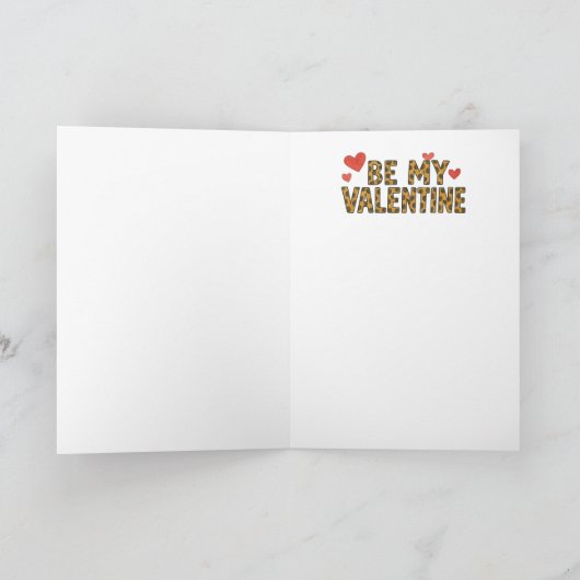 Carte Mienne Sois Ma Saint-Valentin Impression Cheetah (Intérieur)