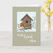 Carte Mieux bientôt Petit Oiseau et Niche à Oiseaux  (Fleur jaune)