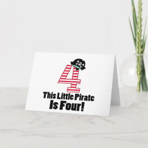 Carte Mignon 4 Anniversaire Pirate
