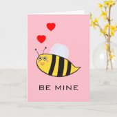 Carte Mignon Adorable Drôle Abeille Mienne Amour Pun (Fleur jaune)