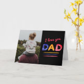 Carte Mignon Aimez-vous papa Letter Père Photo (Fleur jaune)