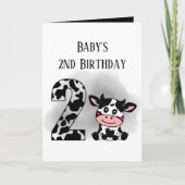 Carte mignon ajouter sentiment bébé deuxième anniversair (Devant)