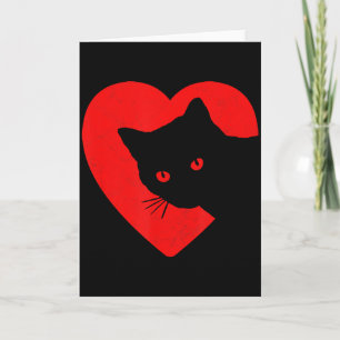 Carte Mignon &amp; Drôle Chat Saint-Valentin Cœur Graphi