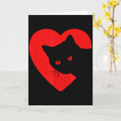Carte Mignon & Drôle Chat Saint-Valentin Cœur Graphi (Fleur jaune)