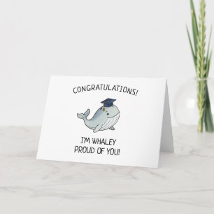 Carte Mignon Baleine Jeu de Mots Nouveau Diplômé Félicit