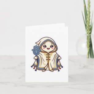 Carte Mignon Barnous Marocain Kawaii et Main de Khamsa