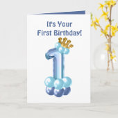 Carte mignon bébé Prince premier anniversaire ajouter un (Fleur jaune)