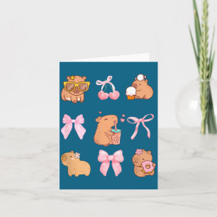 Carte Mignon Capybara à nœud papillon Pyjama Vêtements F
