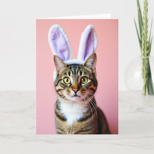 Carte Mignon Chat Aux Oreilles (Devant)