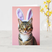 Carte Mignon Chat Aux Oreilles (Fleur jaune)