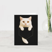 Carte Mignon Chat Blanc Cket Maman Chat Drôle Papa Chat (Devant)