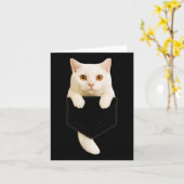Carte Mignon Chat Blanc Cket Maman Chat Drôle Papa Chat (Fleur jaune)