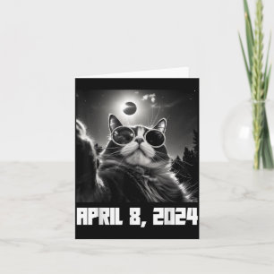 Carte Mignon Chat de l'Éclipse Solaire Totale Selfie