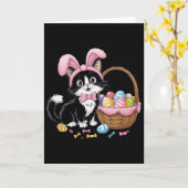 Carte Mignon Chat de Pâques Lapin Avec Biscuit Drôle Kit (Fleur jaune)