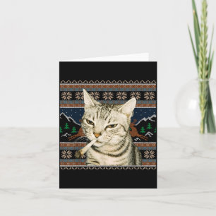 Carte Mignon Chat Fumeur Mème Noël Sweat Ugly Chat