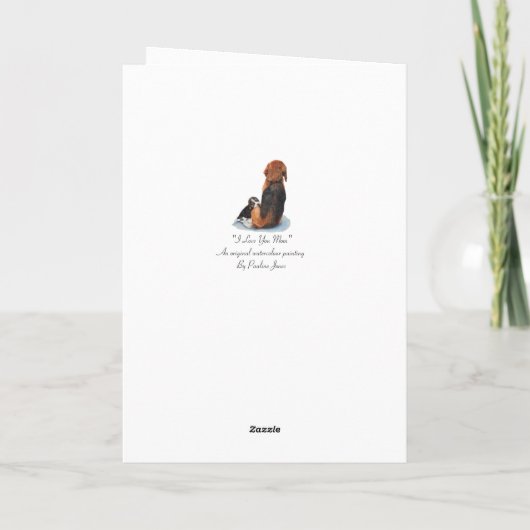 Carte mignon chiot chien beagle avec maman chien avec ve (Dos)