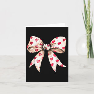 Carte Mignon Cœur Amour Coquette Nœud Saint-Valentin Fem