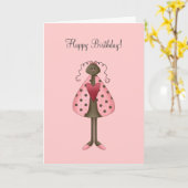 Carte Mignon comme insecte · Poupée de coccinelle (Fleur jaune)