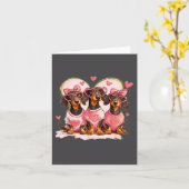 Carte Mignon dachshund Saint-Valentin Cœur Amoureux des  (Fleur jaune)