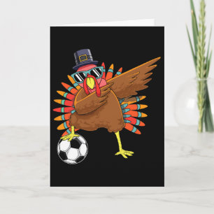 Carte Mignon Drôle de Football Thanksgiving Dabbing Dind