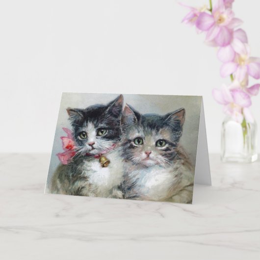 Carte Mignon et encore plus mignon, adorables chatons, (Orchidée)