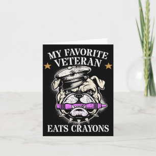 Carte Mignon Favori Vétéran Mange Crayons Équipe Militai