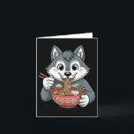 Carte Mignon Husky mangeant des ramen japonais Chien Kaw<br><div class="desc">Mignon Husky mangeant des ramen Chien Kawaii japonais Nouilles</div>