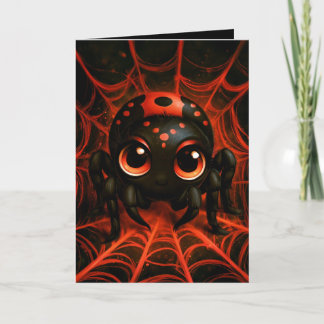 Carte Mignon Illustration de Halloween d'Araignée Kawaii