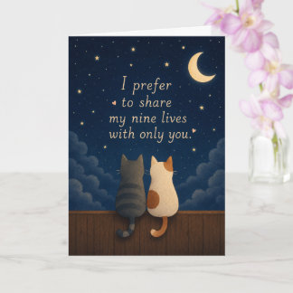 Carte Mignon Je Préfère Partager Mes Neuf Vies