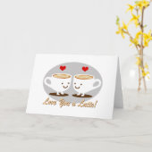 Carte Mignon ! Je t'aime un LATTE ! (Fleur jaune)