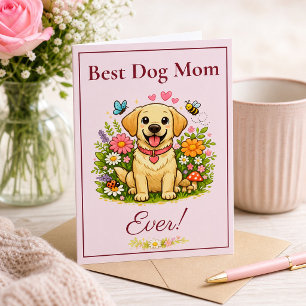 Carte Mignon Labradors Retriever Meilleure Maman de Chie