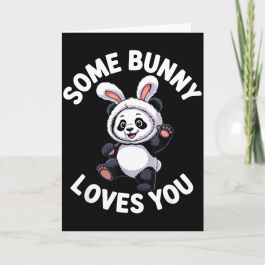 Carte Mignon Lapin Panda de Pâques Some Bunny Vous Aime (Devant)