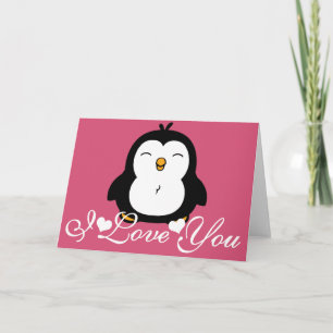 Carte Mignon Manchot Je T'Aime