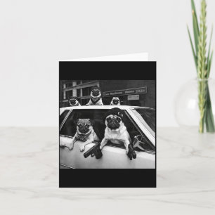 Carte Mignon mème de pug chien gangster style de rue