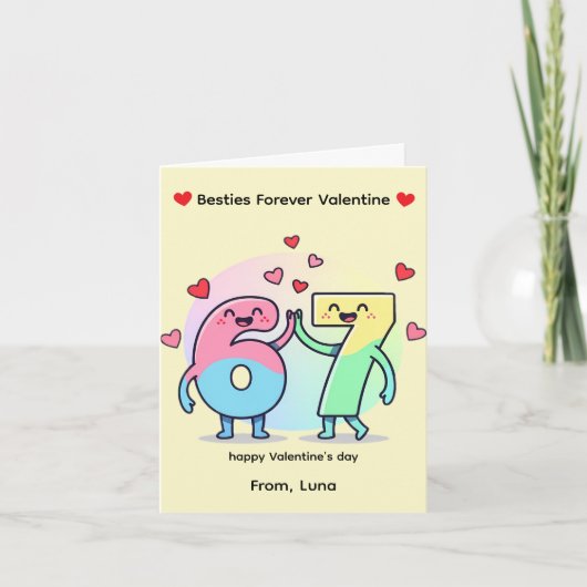 Carte Mignon Numéro 67 Caractères - Ami Saint Valentin (Devant)