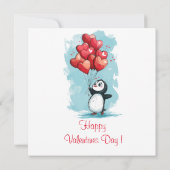 Carte mignon pingouin amoureux pour la Saint-Valentin av (Dos)