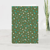 Carte Mignon Points Polka D'hiver en Tissu Vert  (Devant)