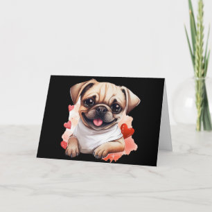Carte Mignon Pug de la Saint-Valentin