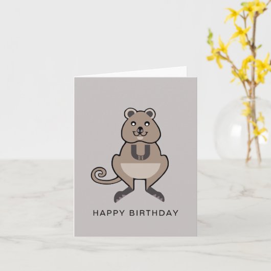 Carte Mignon QUOKKA- faune australienne - (Fleur jaune)