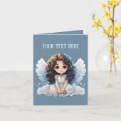 Carte Mignon Religieux Angel ajouter du texte (Fleur jaune)