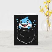 Carte Mignon Requin Pocket Meme Drôle (Fleur jaune)