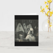Carte Mignon selfie de Terrier de Boston avec des fantôm (Fleur jaune)