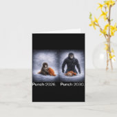 Carte Mignon singe coup de poing mème conception d'anima (Fleur jaune)
