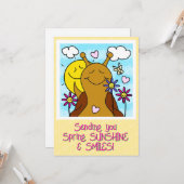 Carte Mignonette Envoi Sourires Printemps | Salutation (Devant/Arrière en situation)